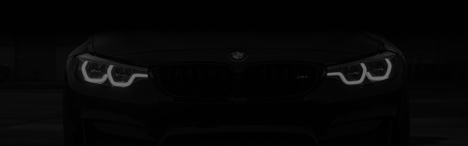 Car lights with black background