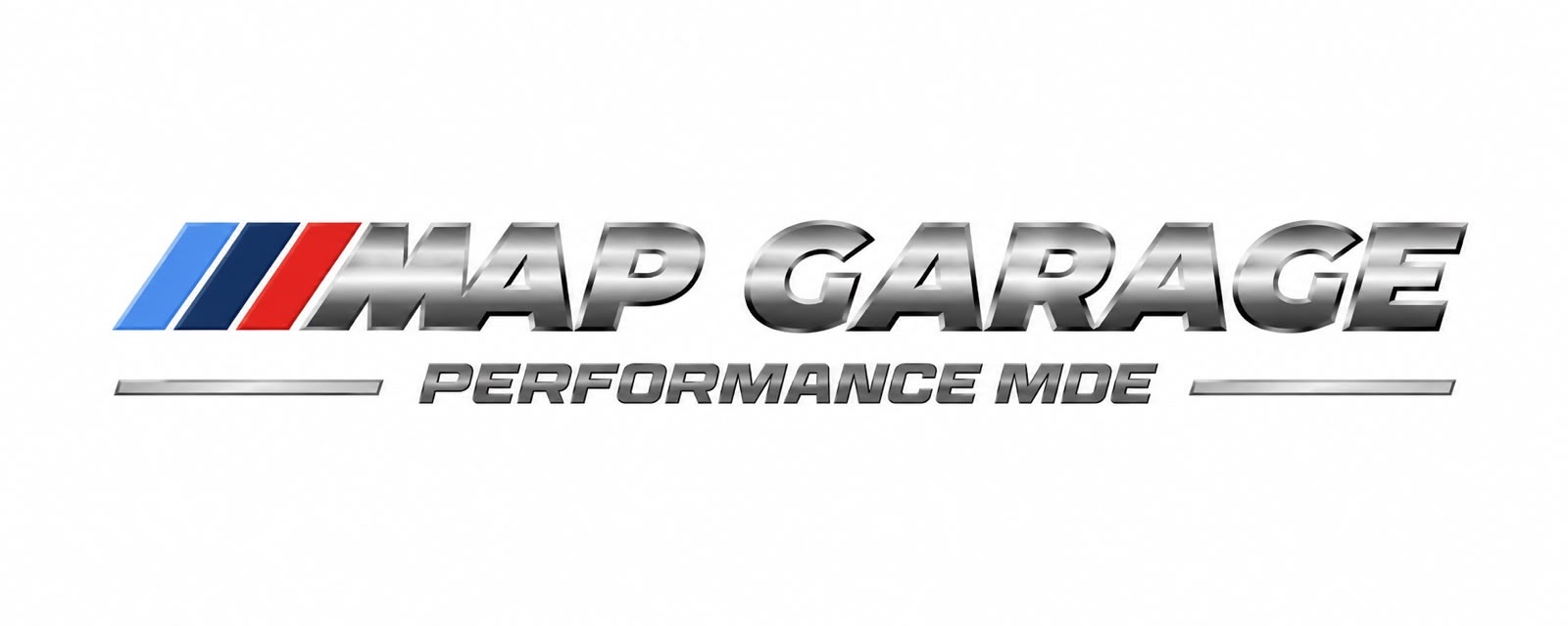 MAP GARAGE PERFORMANCE MDE text on the logo